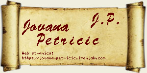 Jovana Petričić vizit kartica